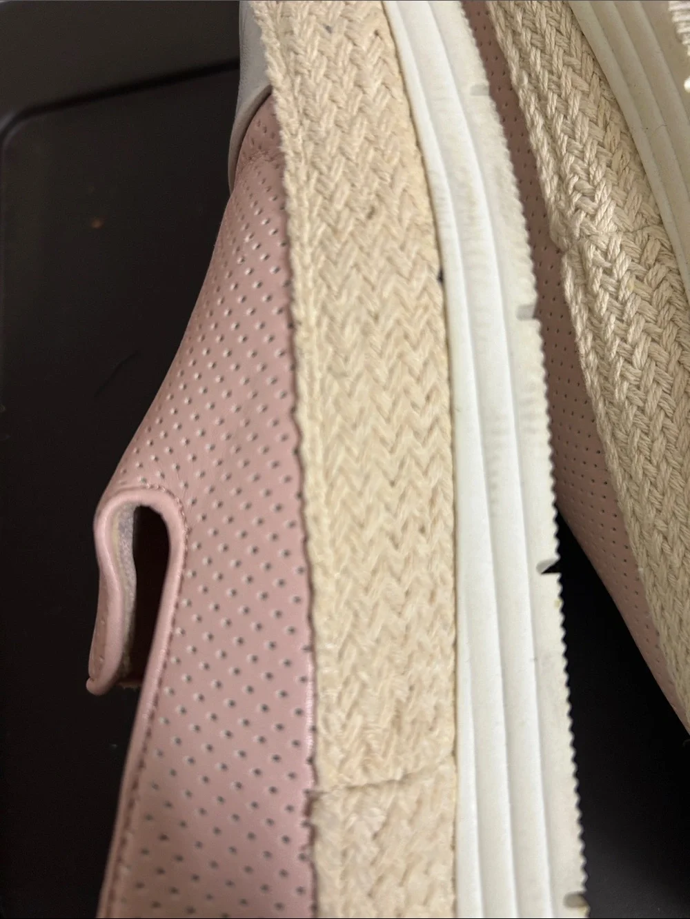 Kim Rogers Blush Pink Slip-On Espadrilles with Silver Toe